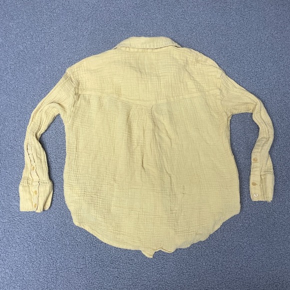 Abercrombie & Fitch Shirt Womens XS Oversized yellow gauze button up shirt - Picture 6 of 7